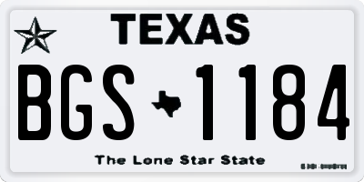 TX license plate BGS1184