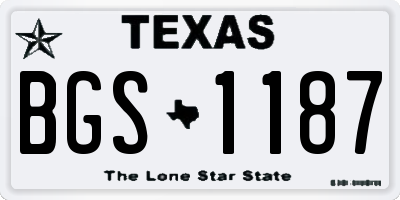TX license plate BGS1187