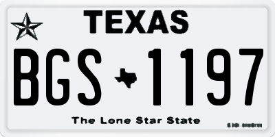 TX license plate BGS1197