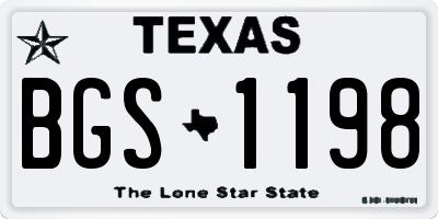 TX license plate BGS1198