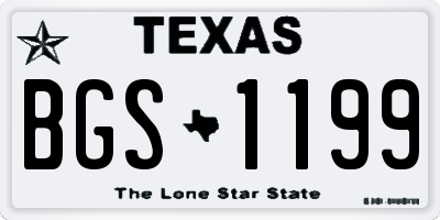 TX license plate BGS1199