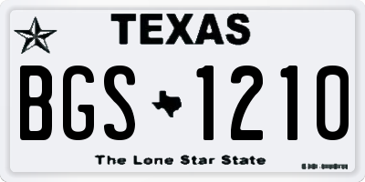 TX license plate BGS1210