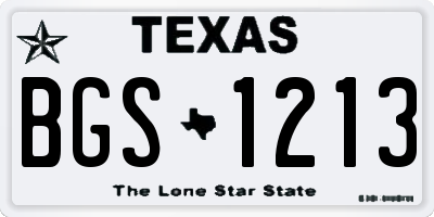TX license plate BGS1213