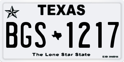 TX license plate BGS1217