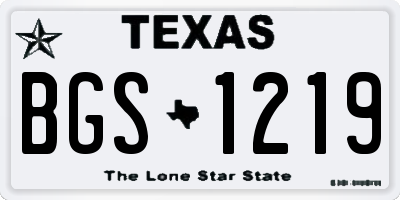 TX license plate BGS1219