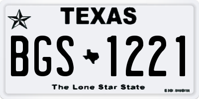 TX license plate BGS1221