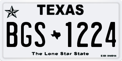TX license plate BGS1224