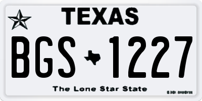 TX license plate BGS1227