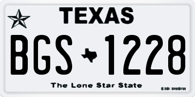 TX license plate BGS1228