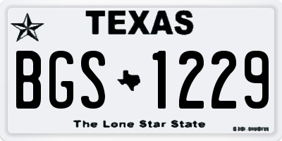 TX license plate BGS1229