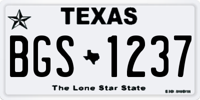 TX license plate BGS1237