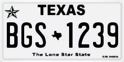 TX license plate BGS1239