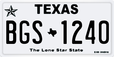TX license plate BGS1240