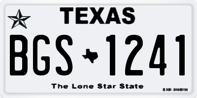 TX license plate BGS1241