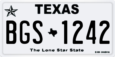 TX license plate BGS1242