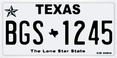 TX license plate BGS1245