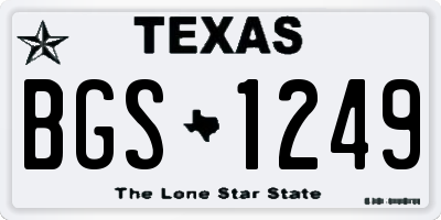 TX license plate BGS1249