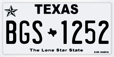 TX license plate BGS1252