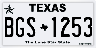 TX license plate BGS1253