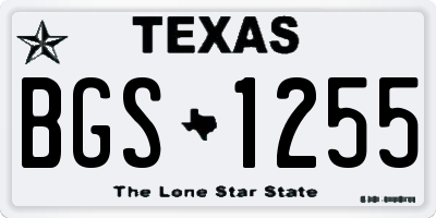 TX license plate BGS1255
