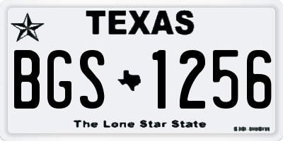 TX license plate BGS1256