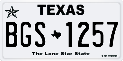 TX license plate BGS1257