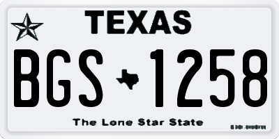 TX license plate BGS1258