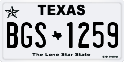 TX license plate BGS1259