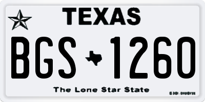 TX license plate BGS1260