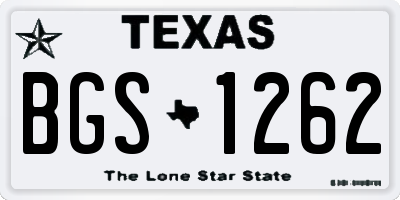 TX license plate BGS1262