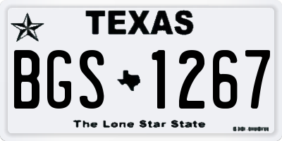 TX license plate BGS1267