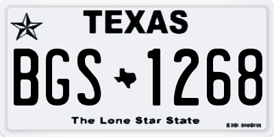 TX license plate BGS1268