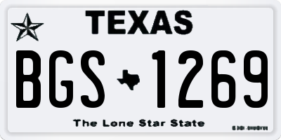 TX license plate BGS1269
