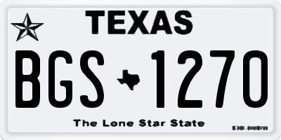 TX license plate BGS1270