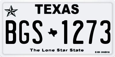 TX license plate BGS1273