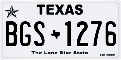TX license plate BGS1276