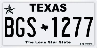 TX license plate BGS1277