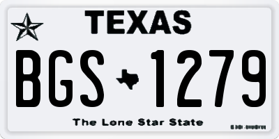 TX license plate BGS1279