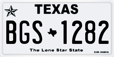TX license plate BGS1282