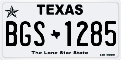 TX license plate BGS1285