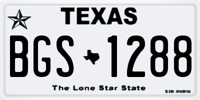 TX license plate BGS1288