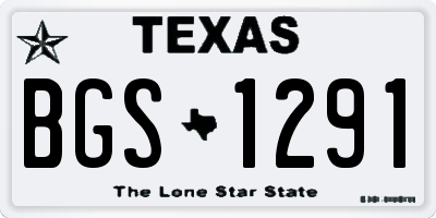 TX license plate BGS1291