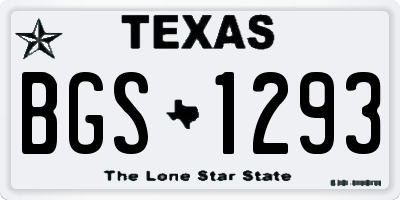 TX license plate BGS1293