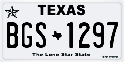 TX license plate BGS1297