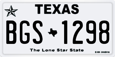 TX license plate BGS1298