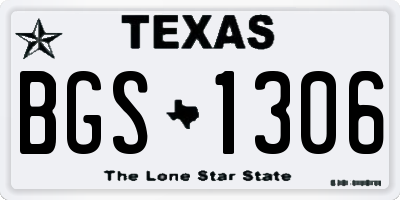 TX license plate BGS1306
