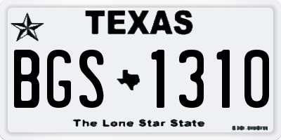 TX license plate BGS1310