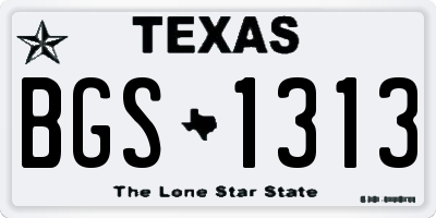 TX license plate BGS1313