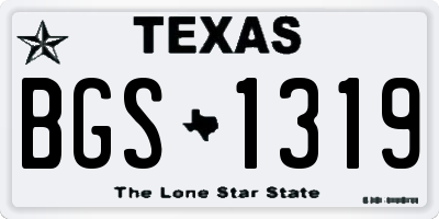 TX license plate BGS1319