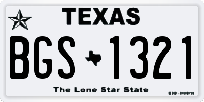 TX license plate BGS1321